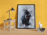 Watercolour Cat Poster Portrait Styled Large Wall Art Poster Perfect Gift Home Decor, Premium Quality, Animal Poster Print from A4 - A0